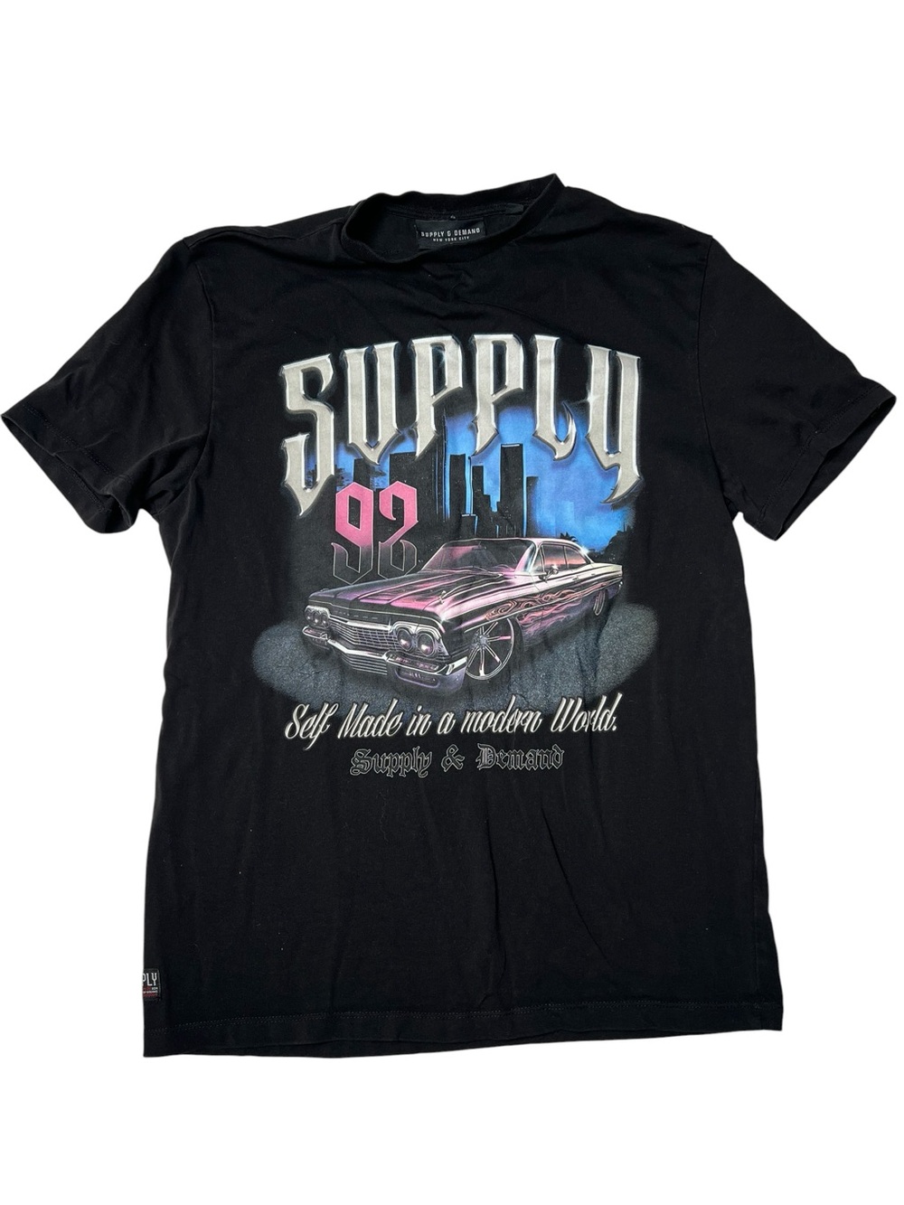Supply & Demand Lowrider Graphic Tee Black Vintage Car M